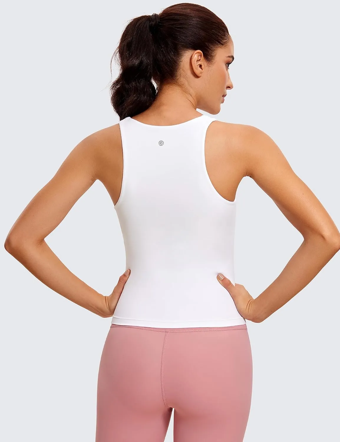CRZ YOGA Butterluxe Womens V Neck Workout Tank Tops with Built in Bras - Sleeveless Padded Racerback Yoga Athletic Camisole
