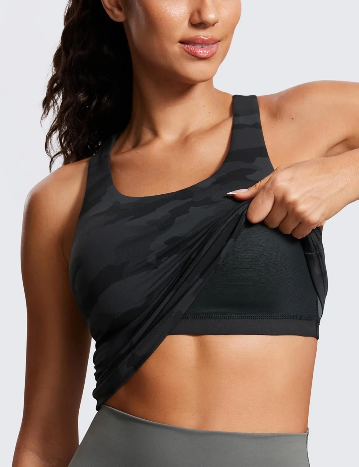 CRZ YOGA Butterluxe Workout Tank Tops for Women Built in Shelf Bras Padded - Racerback Athletic Spandex Yoga Camisole