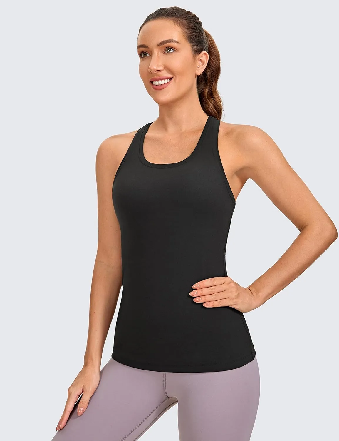 CRZ YOGA Women's Butterluxe Yoga Workout Tank Tops Racerback Sleeveless Camisole Athletic Gym Shirts