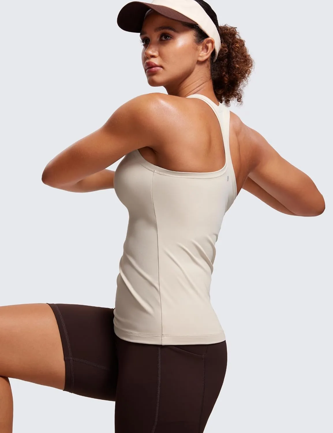 CRZ YOGA Women's Butterluxe Yoga Workout Tank Tops Racerback Sleeveless Camisole Athletic Gym Shirts