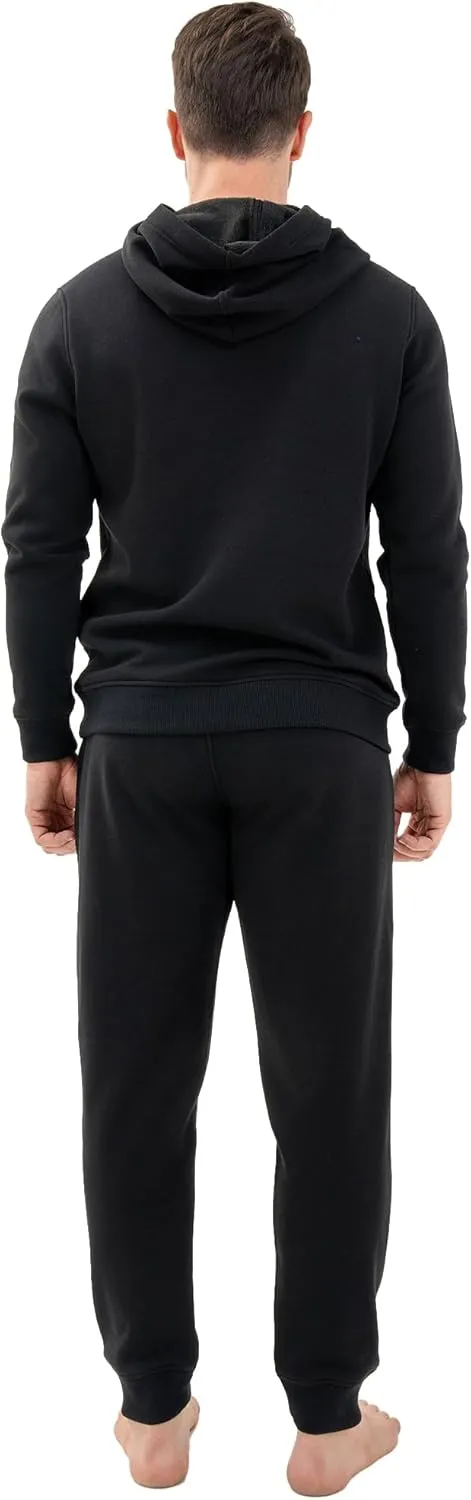 DAVID ARCHY Mens Fleece Hooded Pajama Set Soft Long Sleeve Loungewear Comfortable Sweatshirts & Pajama Pants PJ Sets for men