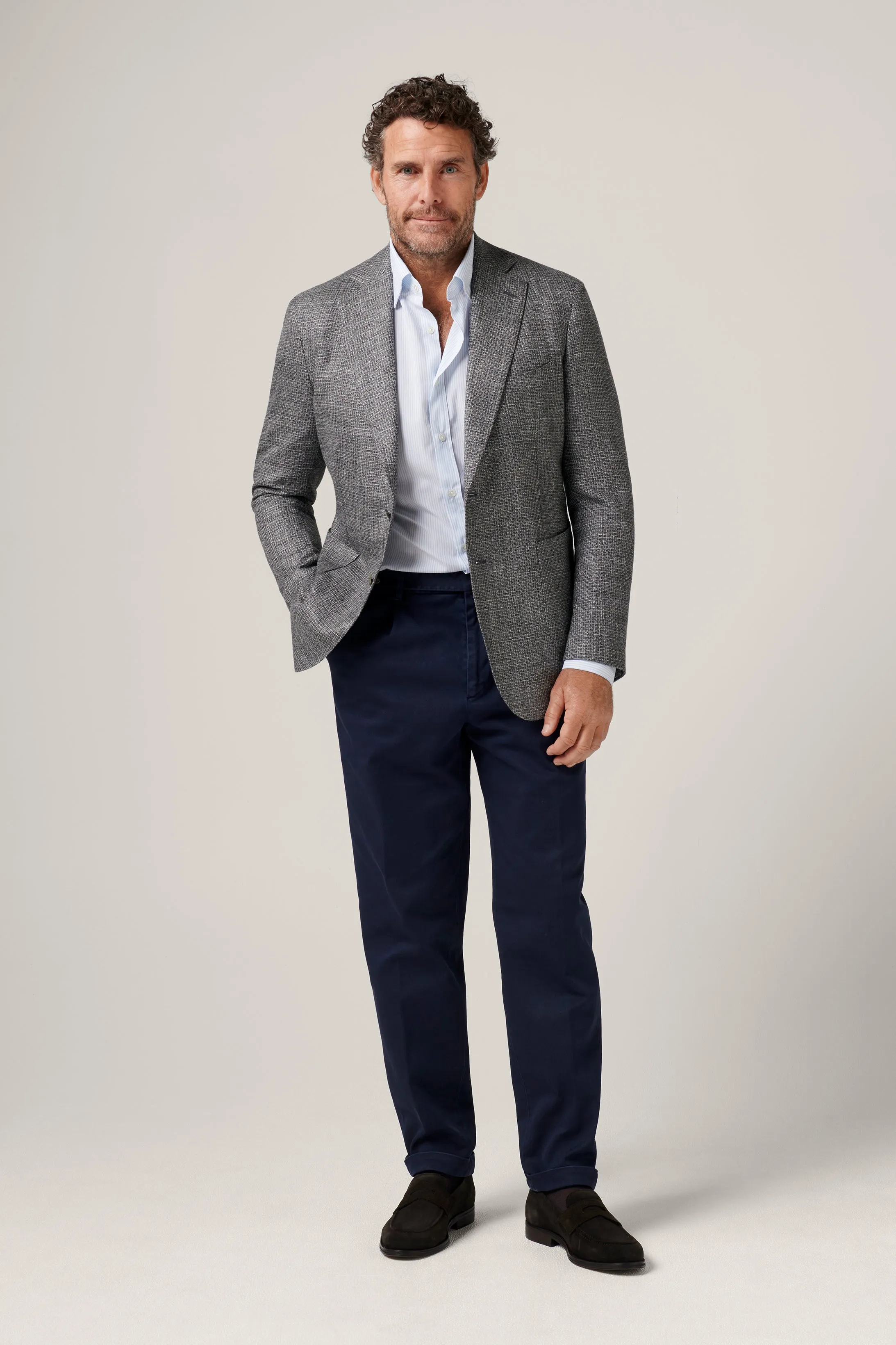 Deconstructed Blazer Apollo - Ash Wool/Silk/Linen
