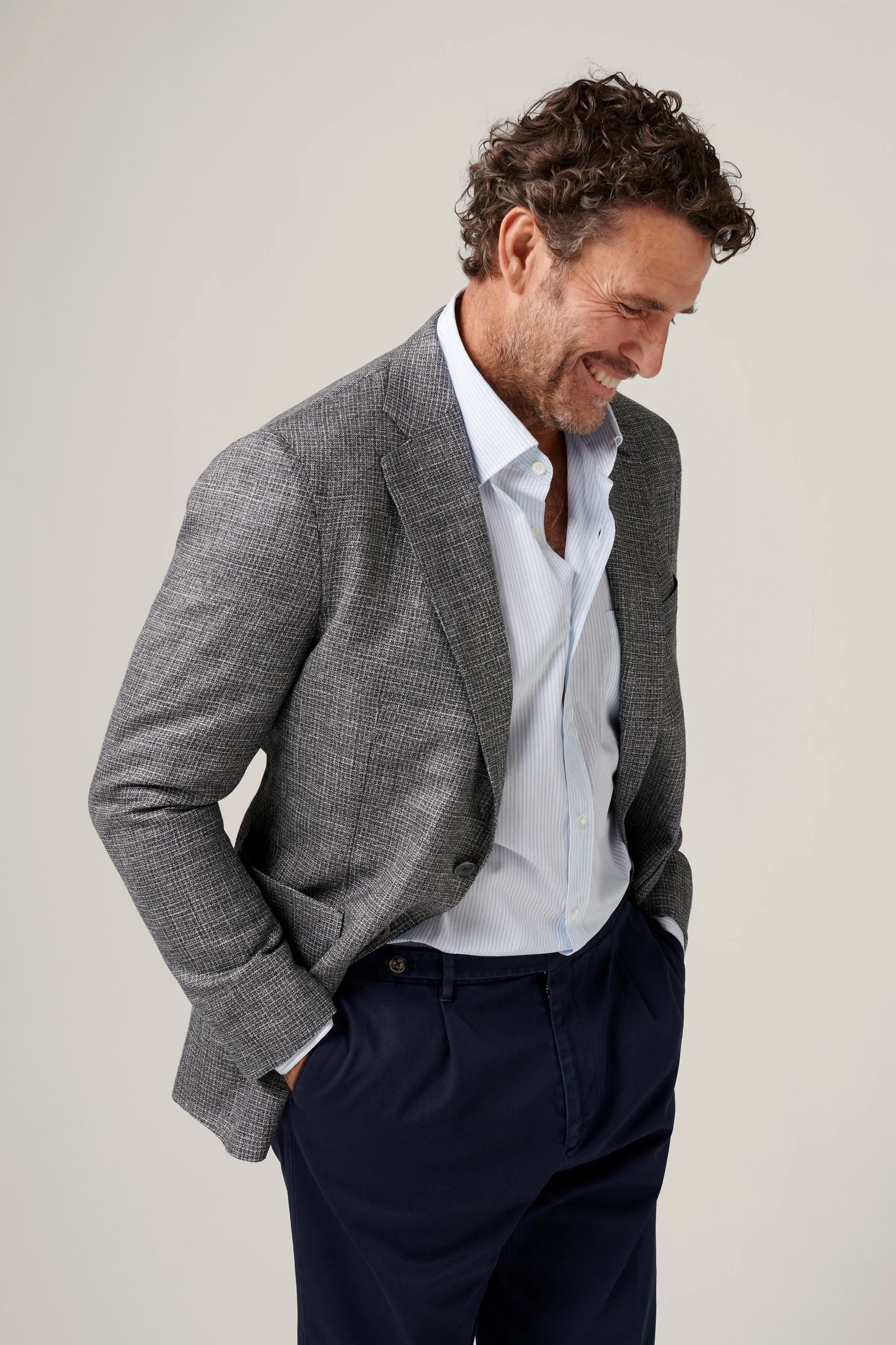 Deconstructed Blazer Apollo - Ash Wool/Silk/Linen