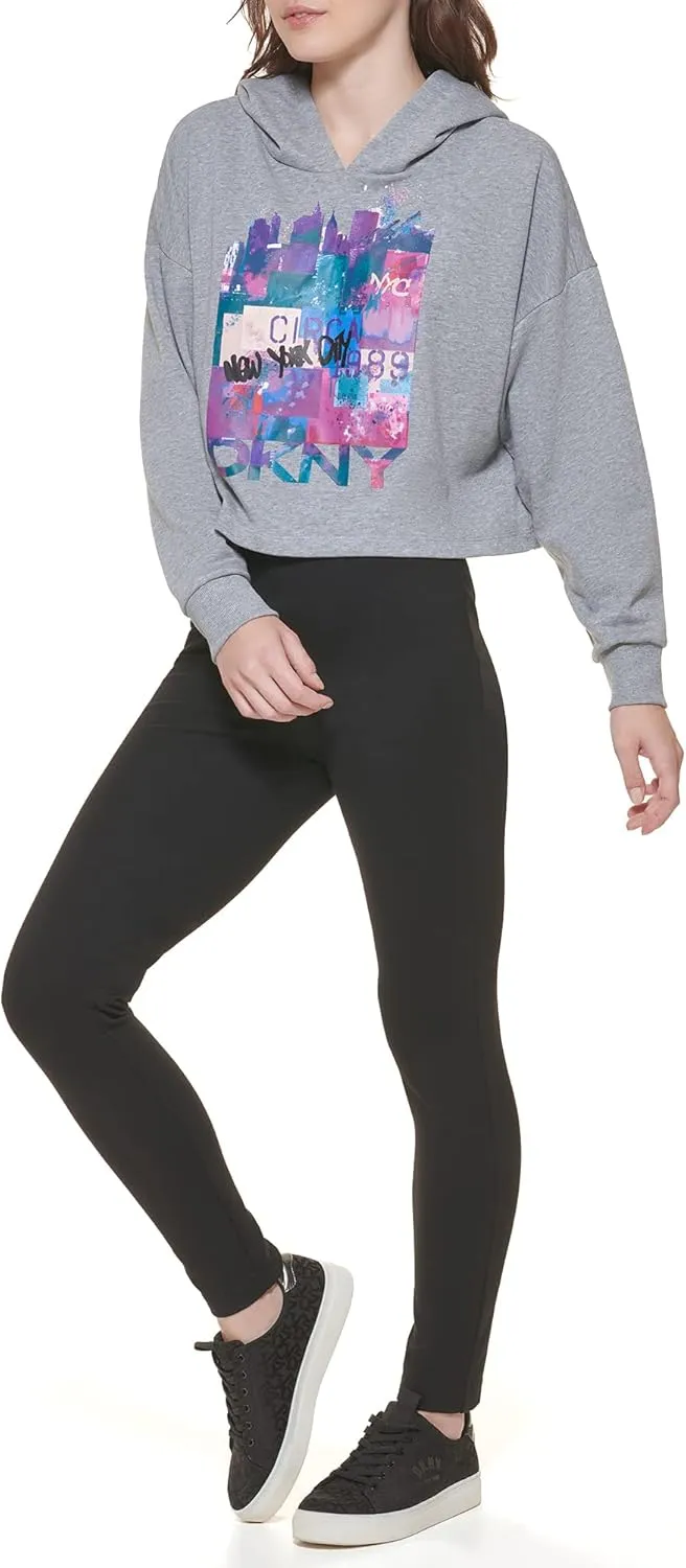 DKNY Women's Graffiti Hoodie Comfy Sportswear Sweatshirt