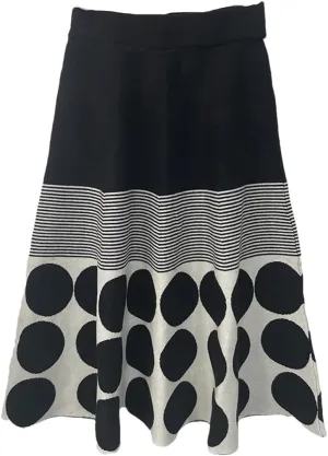 Dvbfufv High Waist Knitted Skirt Women's Autumn Winter Skirt Lady Elastic A-Line Pleated Midi Skirt