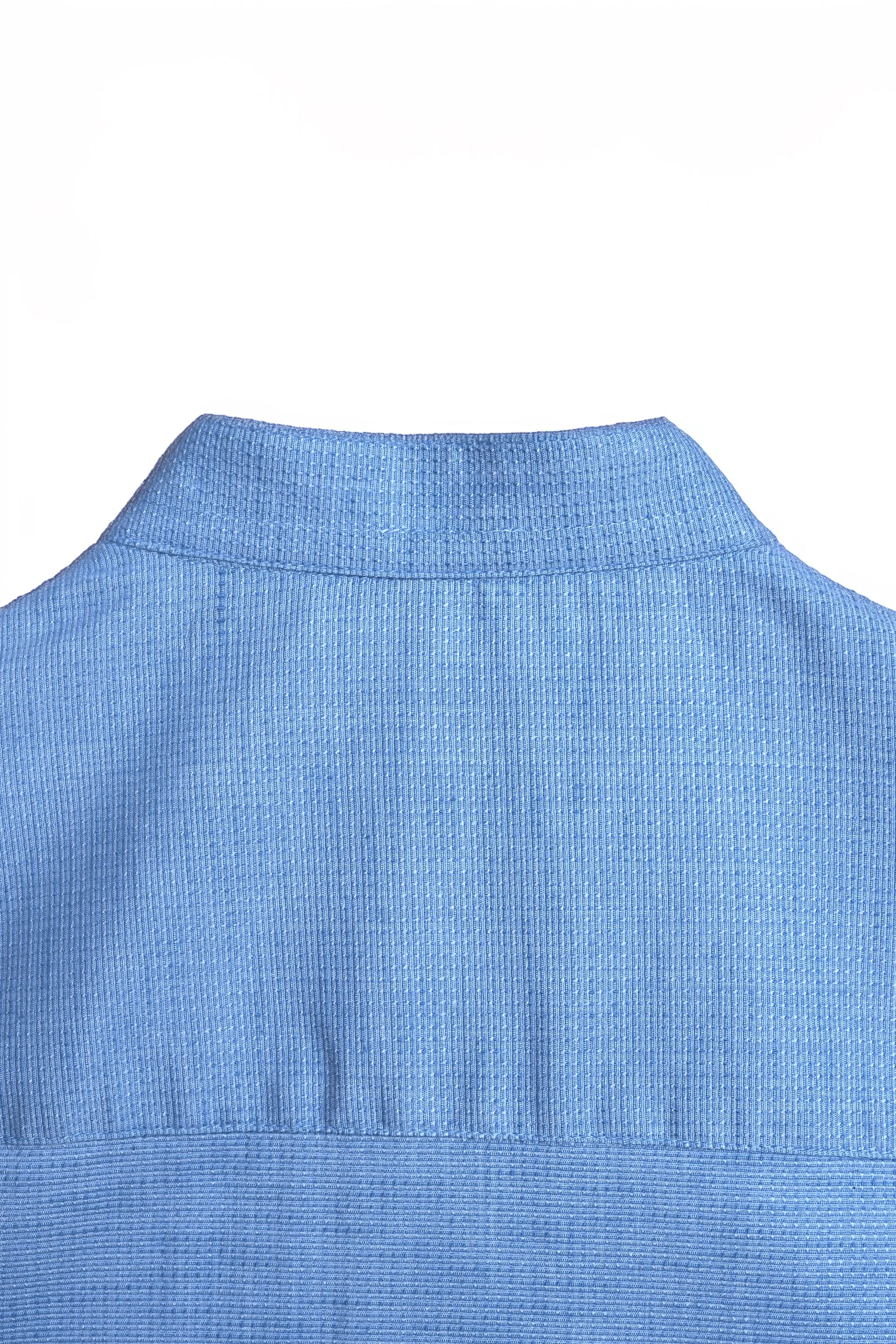 EASY IRON TEXTURED MANDARIN SHIRT IN BLUE