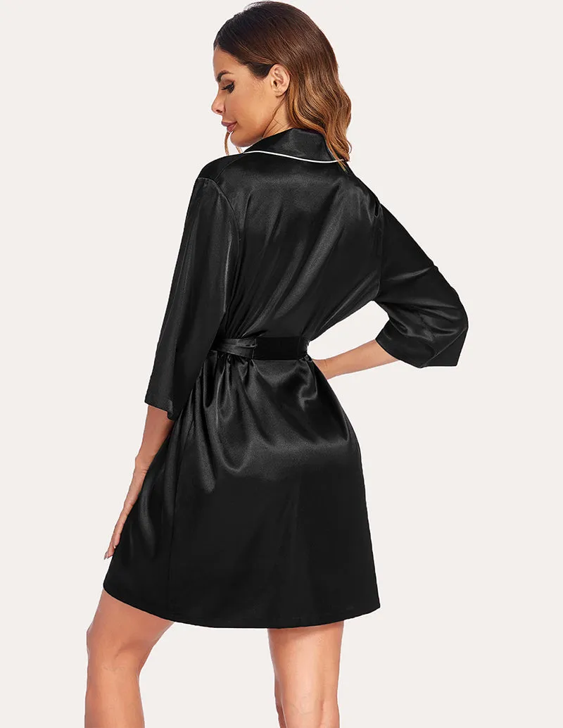 Ekouaer 3/4 Sleeve Satin Robe (US Only)