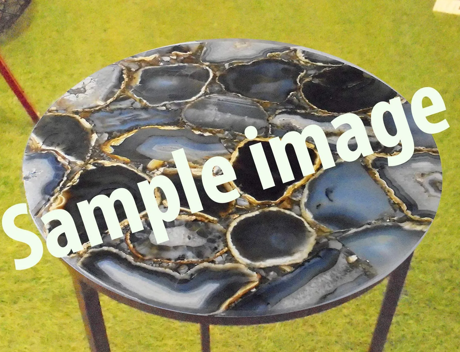 eshoppee Blue Agate Table top 12 inch Round
