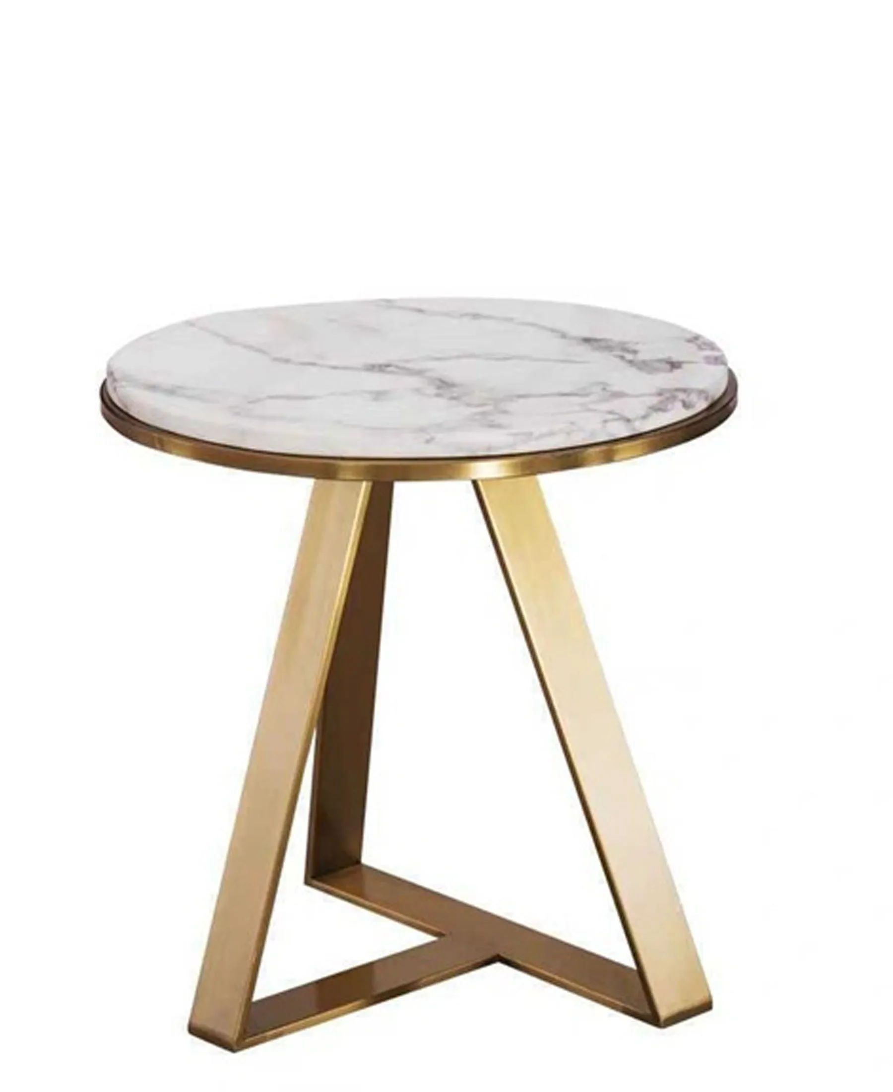 Exotic Designs Freya Side Table - White & Gold