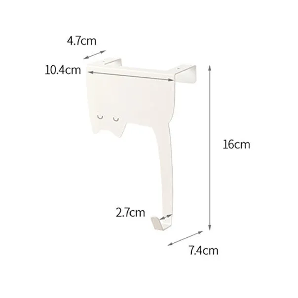 FaSoLa Over-the-Door Hook Cat Design - White X3