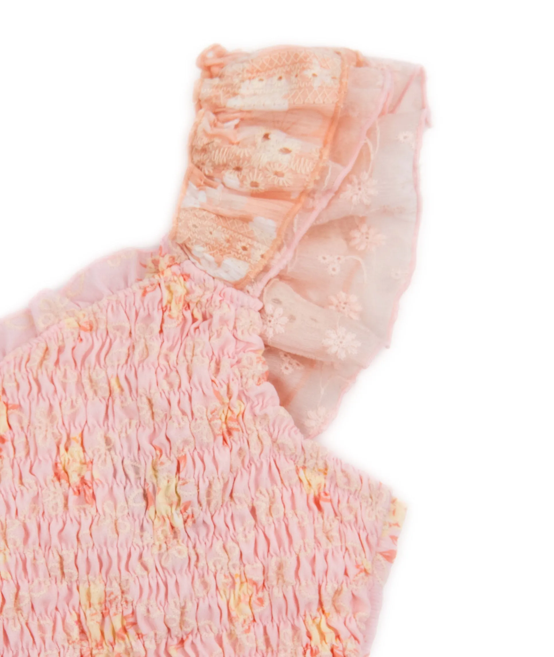 FBZ Girls Peach Bow Back Smock Top
