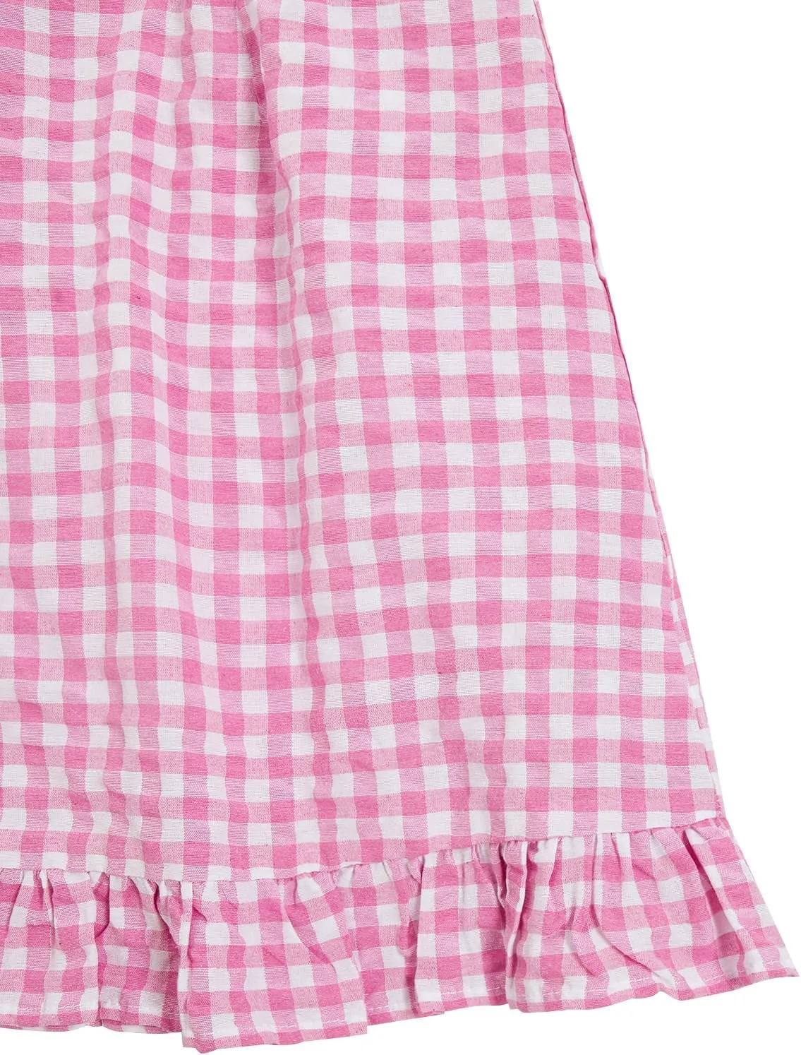 Floerns Women's Gingham Print tie Shoulder Sleeveless Ruffle Hem cami Dress