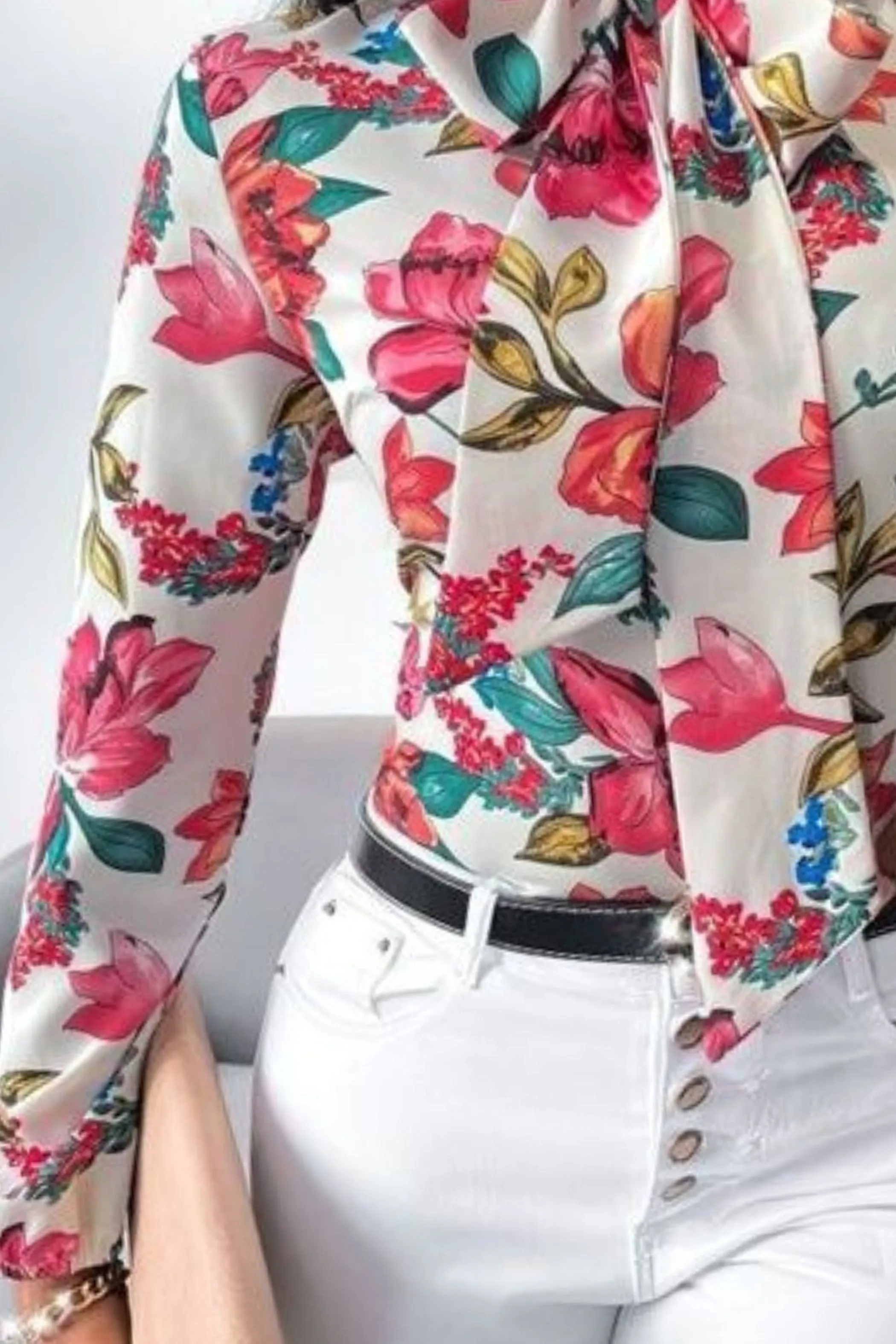 FLORAL SATIN SHIRT