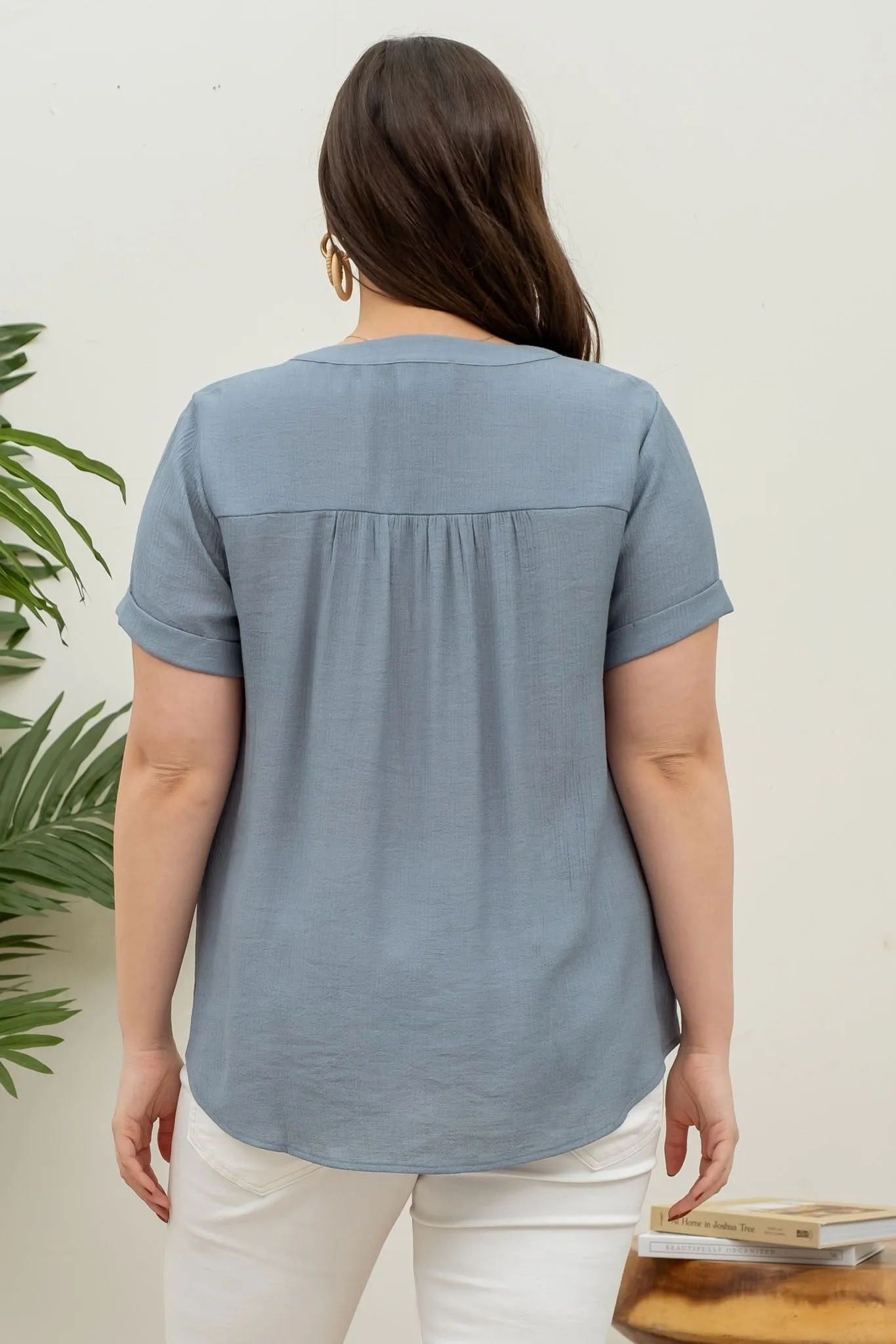 Front Floral Lace Woven Top