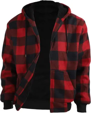 Gary Com Heavyweight Sherpa Hoodies for Men, Thick Fleece Lined Full Zip Up Winter Warm Sweatshirts Work Jackets
