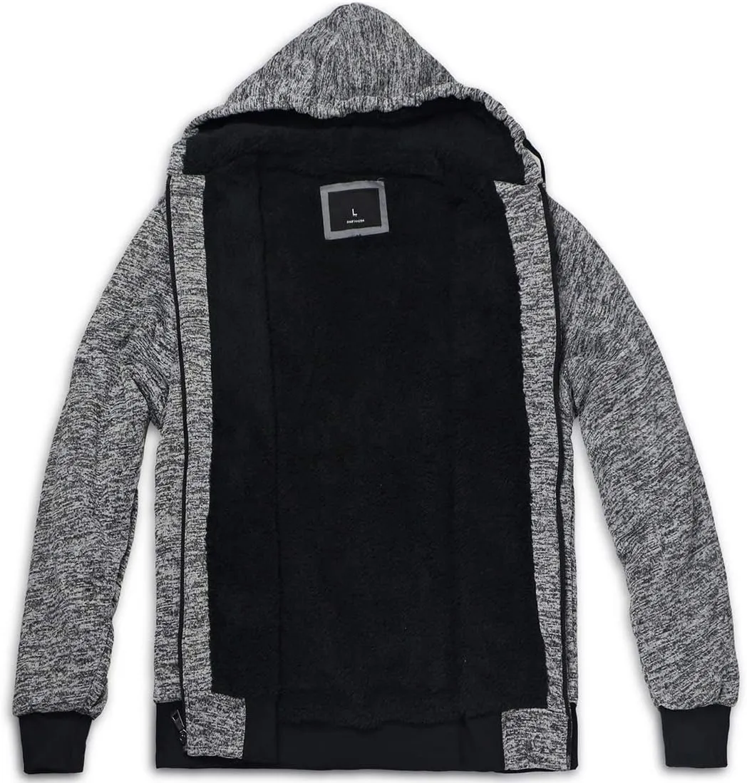 Gary Com Heavyweight Sherpa Hoodies for Men, Thick Fleece Lined Full Zip Up Winter Warm Sweatshirts Work Jackets