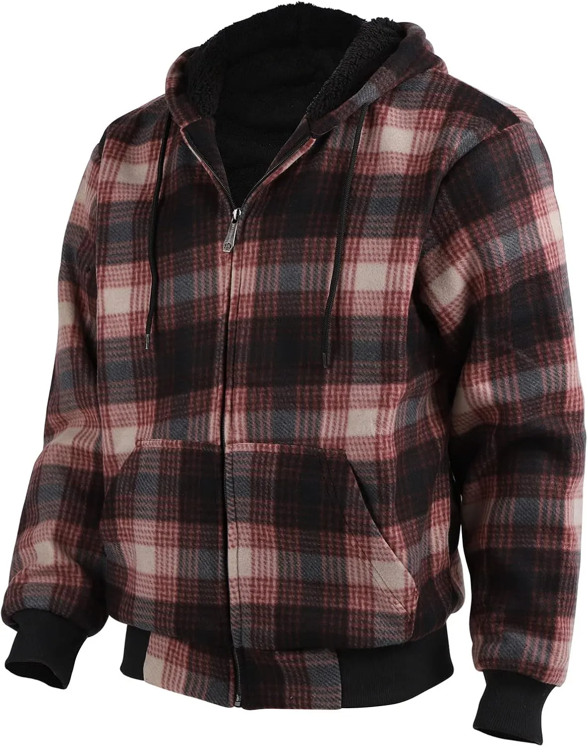 Gary Com Heavyweight Sherpa Hoodies for Men, Thick Fleece Lined Full Zip Up Winter Warm Sweatshirts Work Jackets
