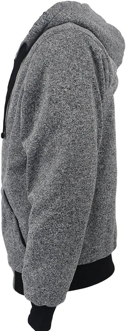 Gary Com Heavyweight Sherpa Hoodies for Men, Thick Fleece Lined Full Zip Up Winter Warm Sweatshirts Work Jackets