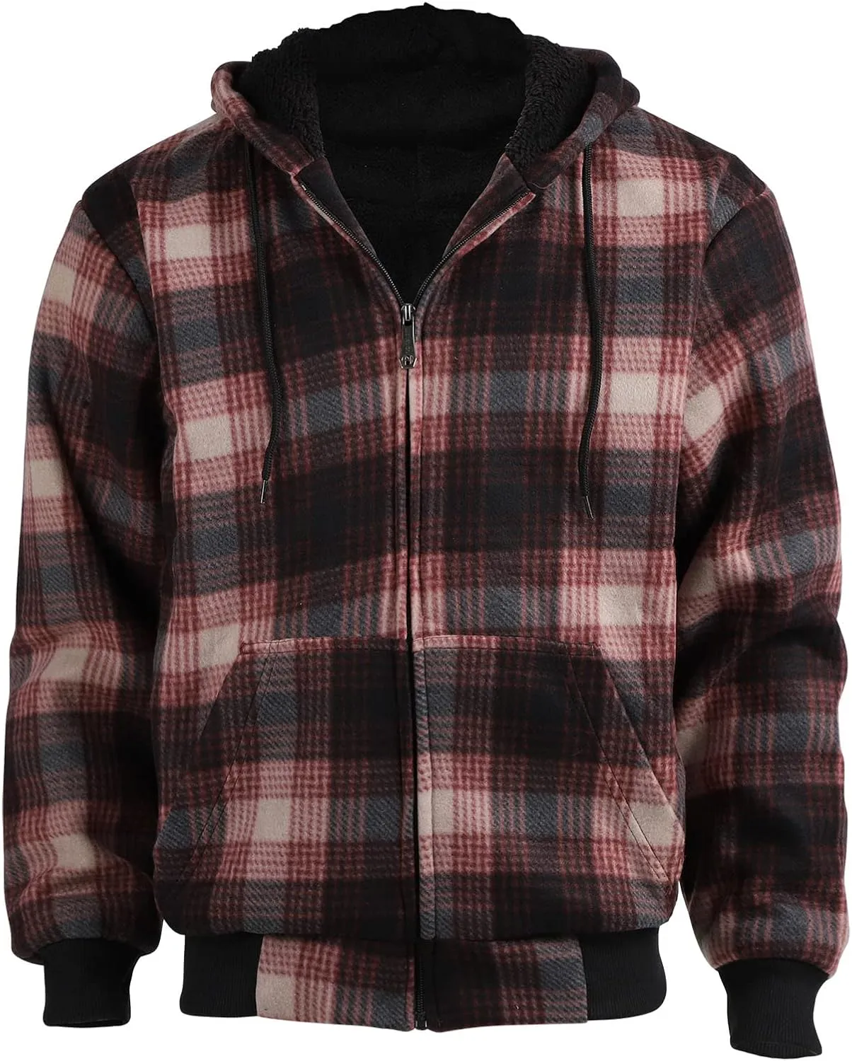 Gary Com Heavyweight Sherpa Hoodies for Men, Thick Fleece Lined Full Zip Up Winter Warm Sweatshirts Work Jackets