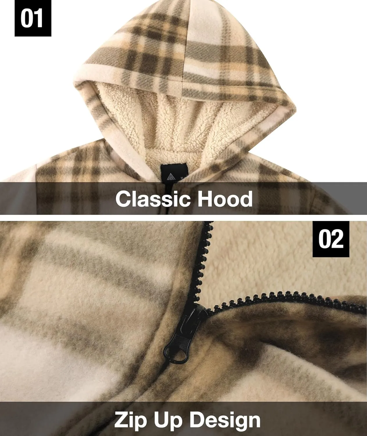 GEEK LIGHTING Boys Flannel Jacket Sherpa Lined Hoodies Zip Up Fleece Plaid Shirt Jackets Winter Outdoor Coat Warm