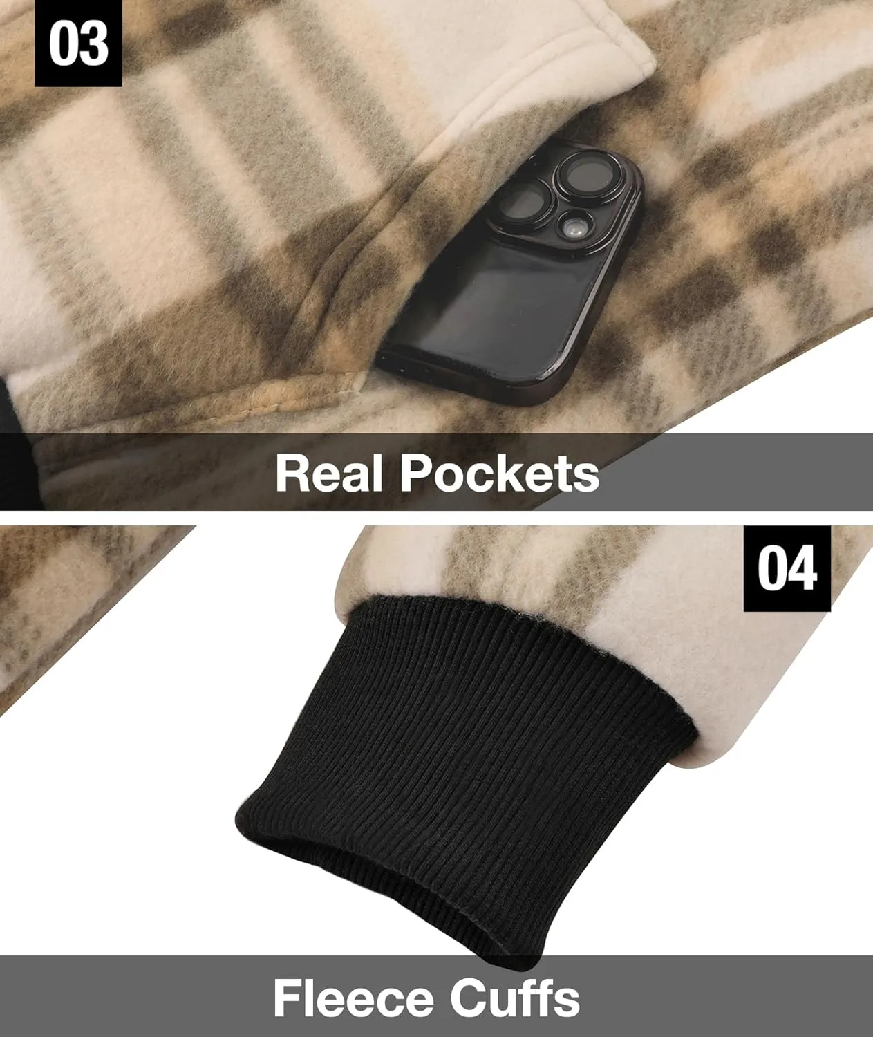 GEEK LIGHTING Boys Flannel Jacket Sherpa Lined Hoodies Zip Up Fleece Plaid Shirt Jackets Winter Outdoor Coat Warm