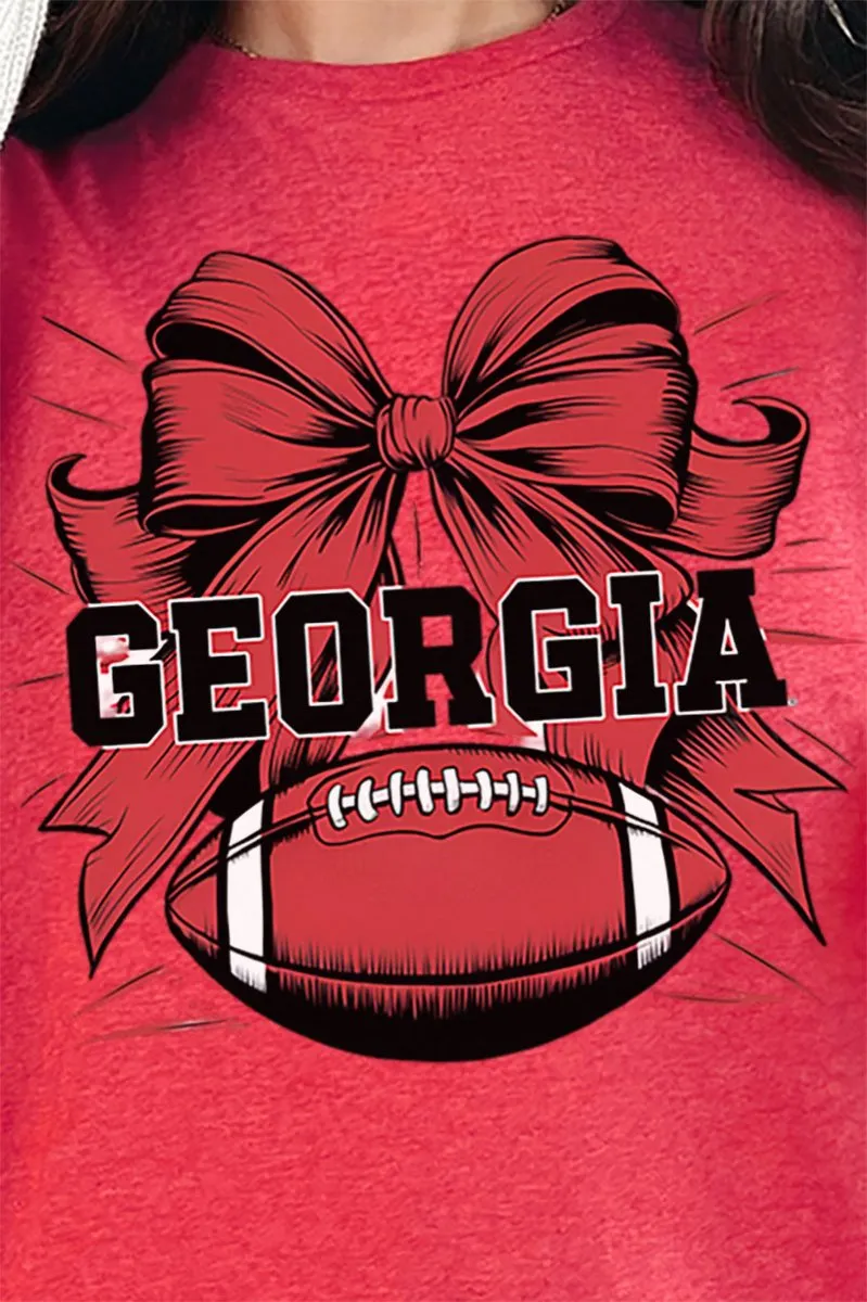 Georgia Coquette Ribbon Short Sleeve Relaxed Fit T-Shirt