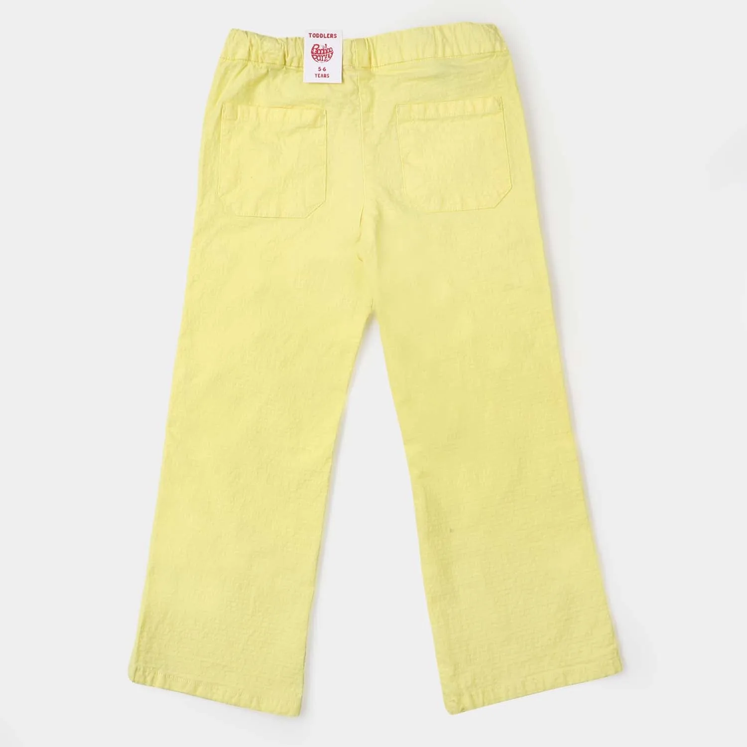 Girls Cotton Pant Buttons - Lime