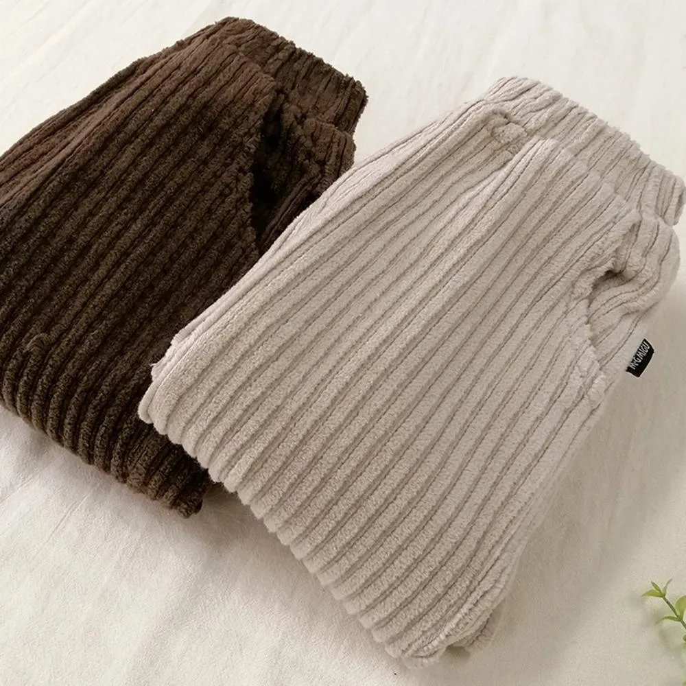 Girls Solid Corduroy Pocket Pants Wholesale
