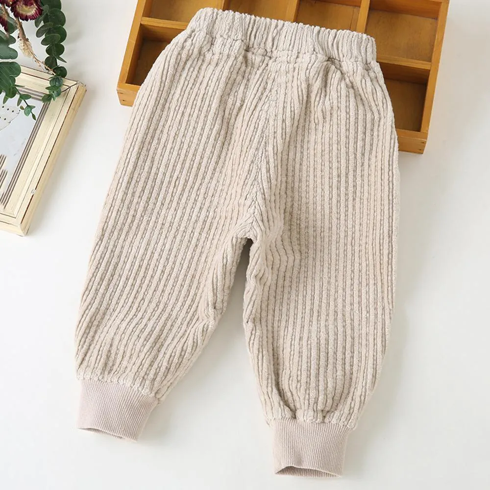 Girls Solid Corduroy Pocket Pants Wholesale