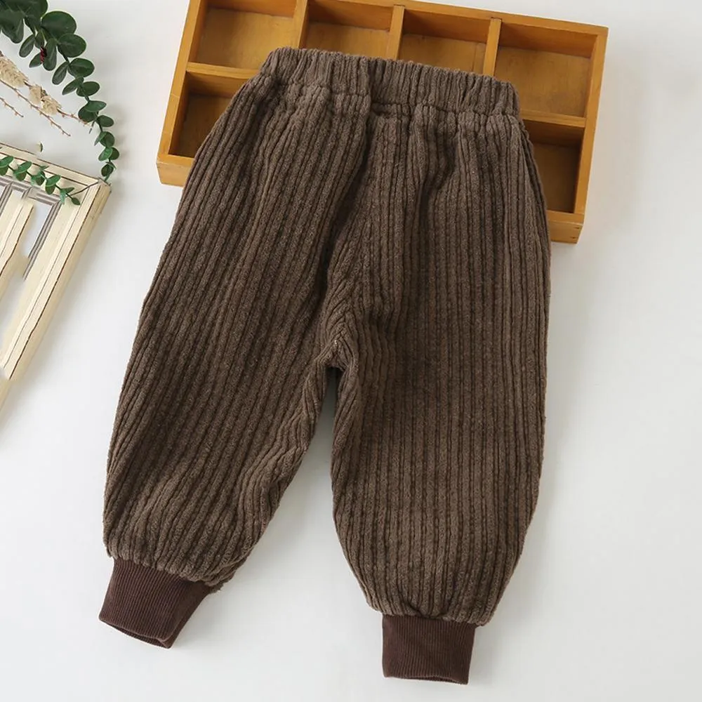 Girls Solid Corduroy Pocket Pants Wholesale