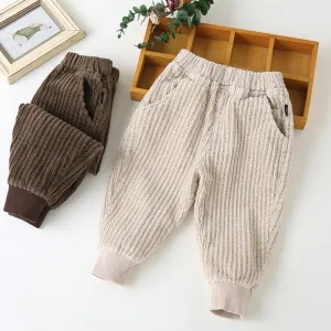 Girls Solid Corduroy Pocket Pants Wholesale