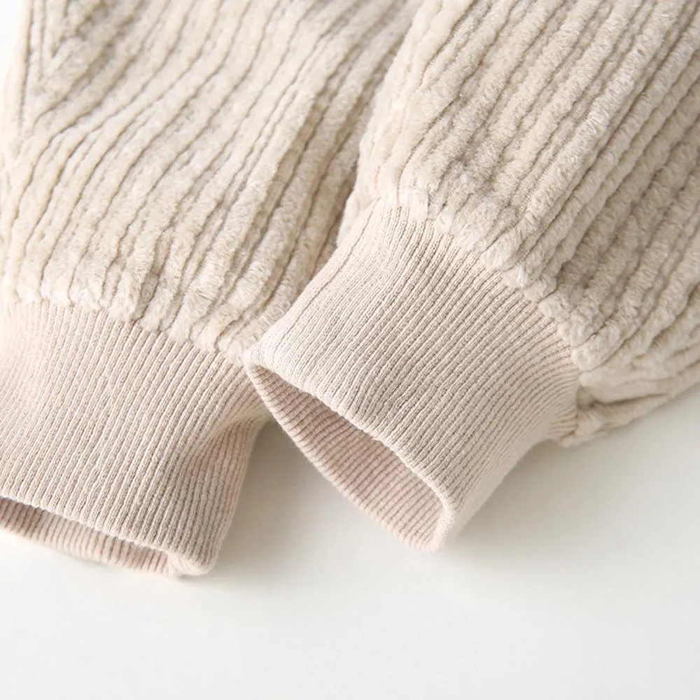 Girls Solid Corduroy Pocket Pants Wholesale