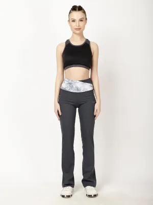 Grey Flow Straight Pants