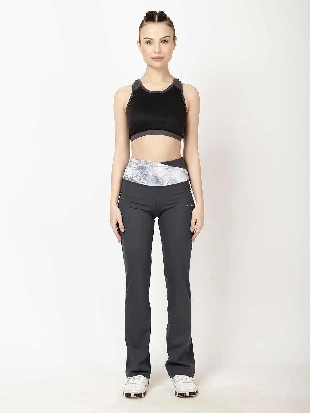 Grey Flow Straight Pants