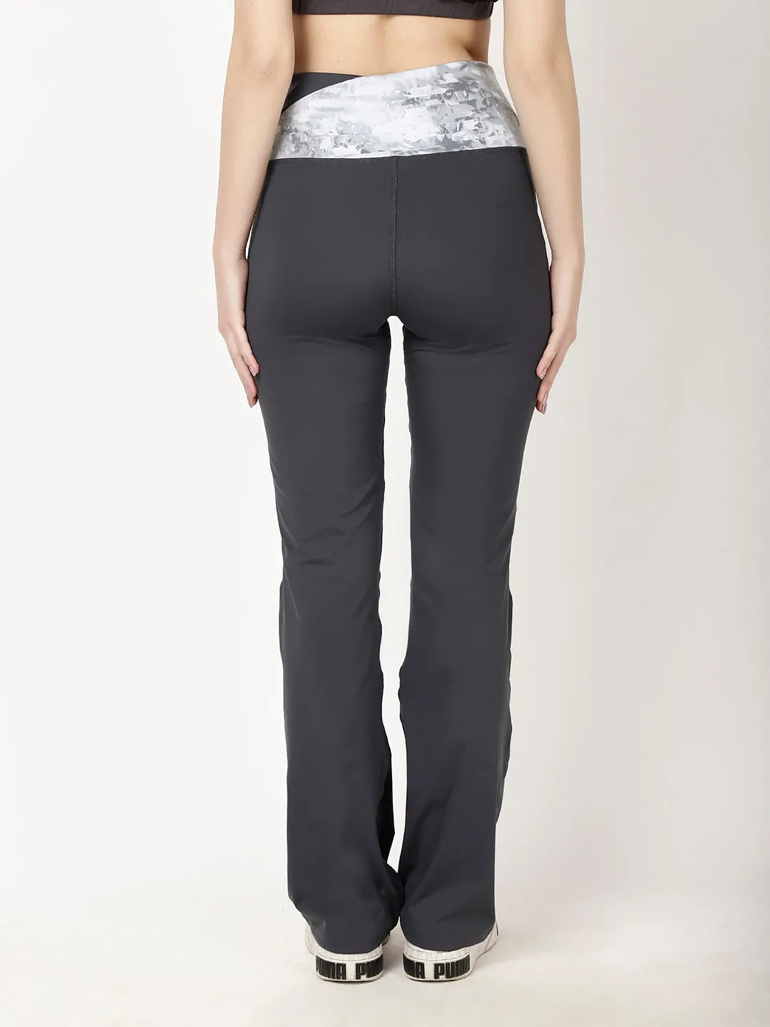 Grey Flow Straight Pants
