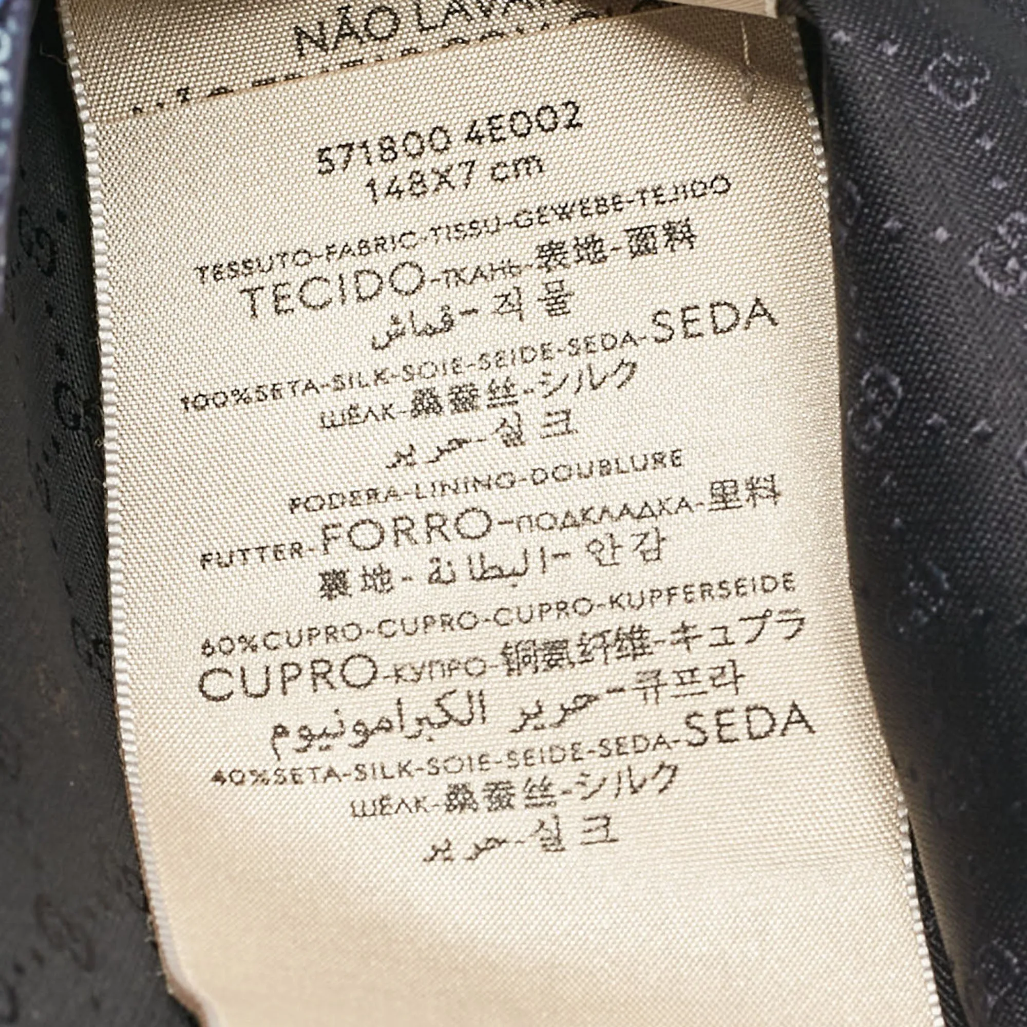 Gucci Blue Gg Pattern Silk Tie