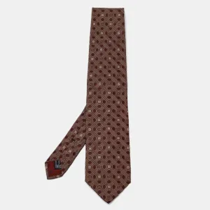 Gucci Maroon Jacquard Silk Classic Tie