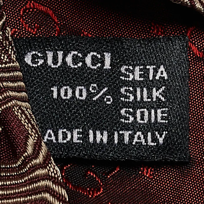 Gucci Maroon Jacquard Silk Classic Tie