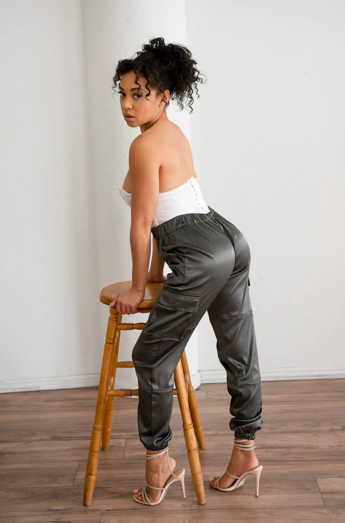 Harley Satin Joggers (Charcoal)