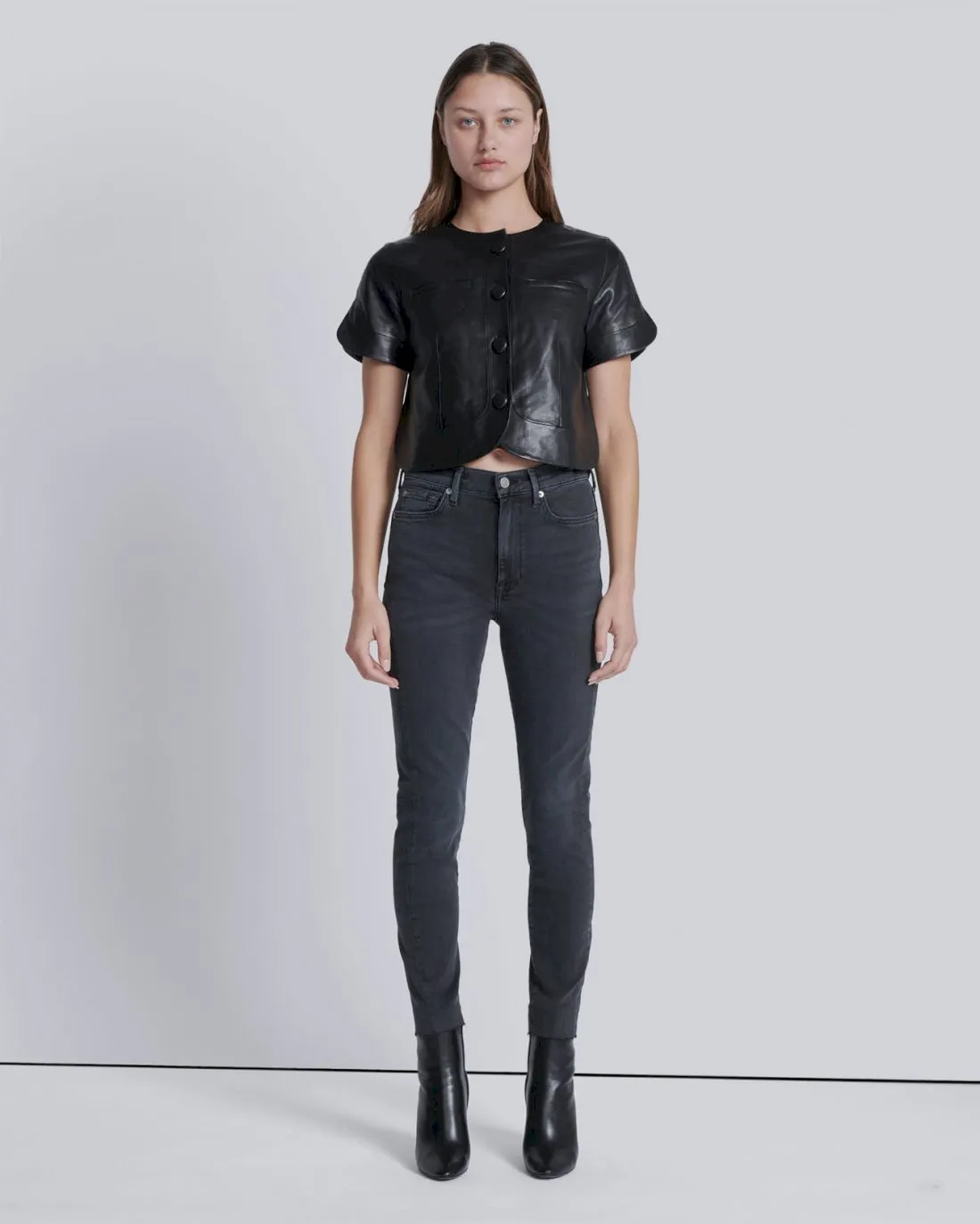 High Waist Ankle Skinny in Night Rider