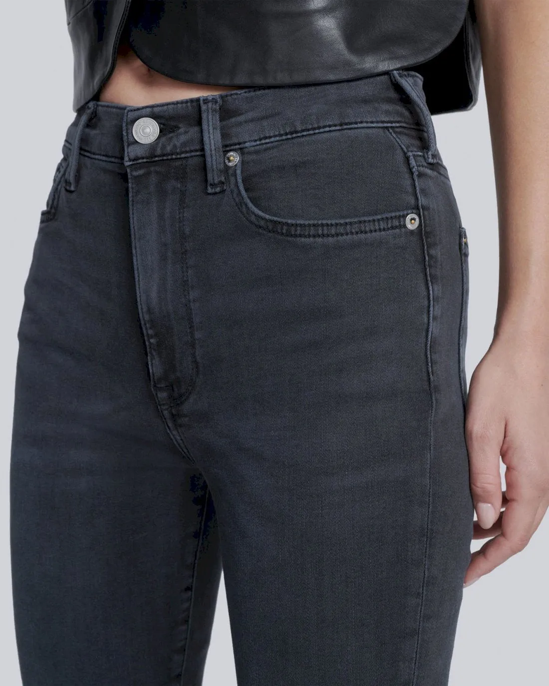 High Waist Ankle Skinny in Night Rider
