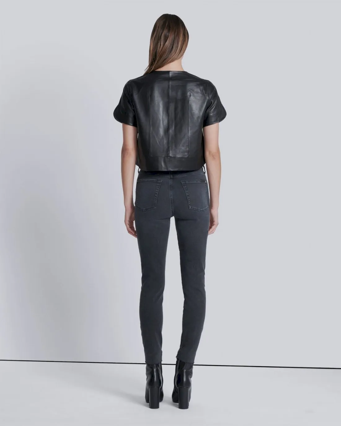 High Waist Ankle Skinny in Night Rider