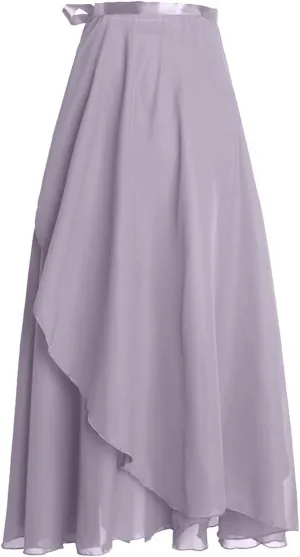 High Waist Wrap Maxi Skirt for Women Asymmetrical Hem Flowing Long Skirts Elegant Formal Outfits