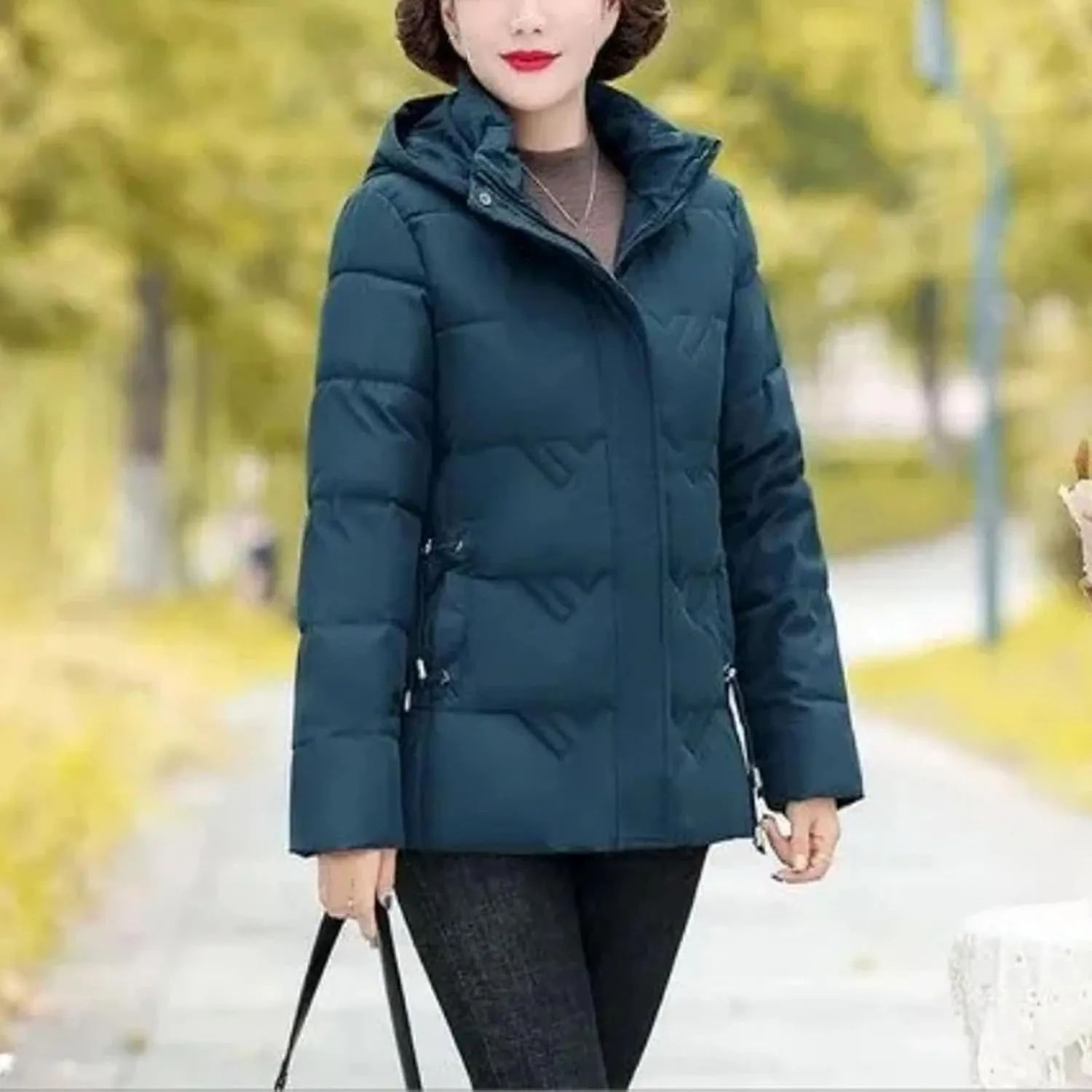 Hooded Slim Mother Winter Coats Quilted Warm Parkas Female Short Jacket Middle Aged Women Down Cotton Padded Clothes