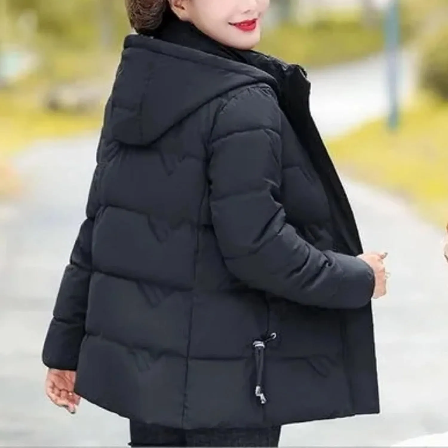Hooded Slim Mother Winter Coats Quilted Warm Parkas Female Short Jacket Middle Aged Women Down Cotton Padded Clothes