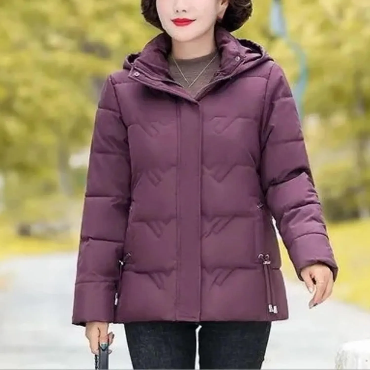 Hooded Slim Mother Winter Coats Quilted Warm Parkas Female Short Jacket Middle Aged Women Down Cotton Padded Clothes