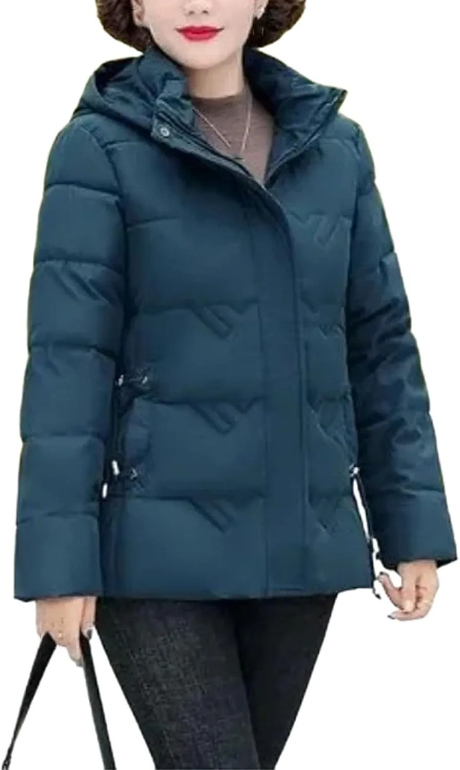 Hooded Slim Mother Winter Coats Quilted Warm Parkas Female Short Jacket Middle Aged Women Down Cotton Padded Clothes