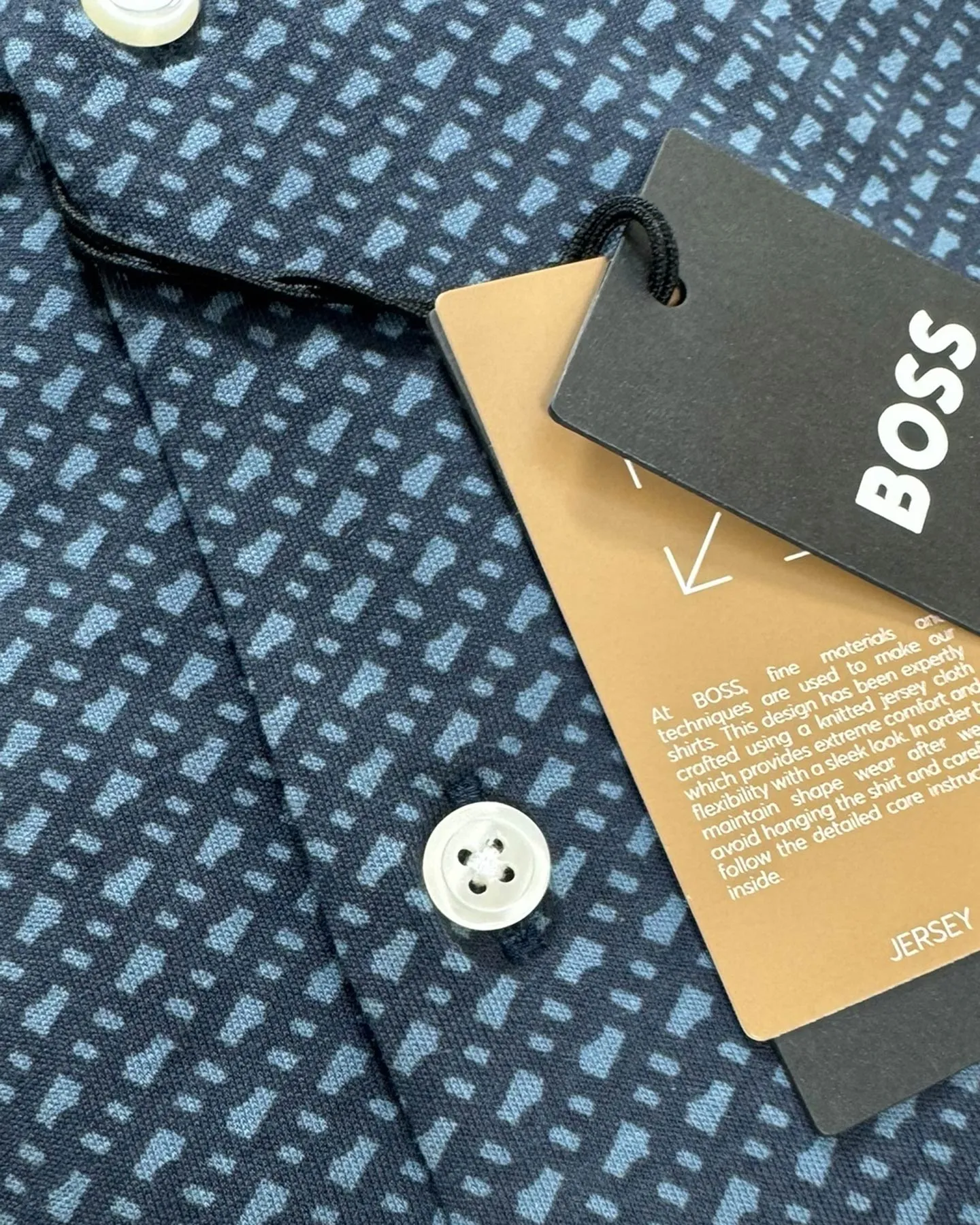 Hugo Boss Shirt Midnight Gray Pattern XXL Slim Fit REDUCED - SALE
