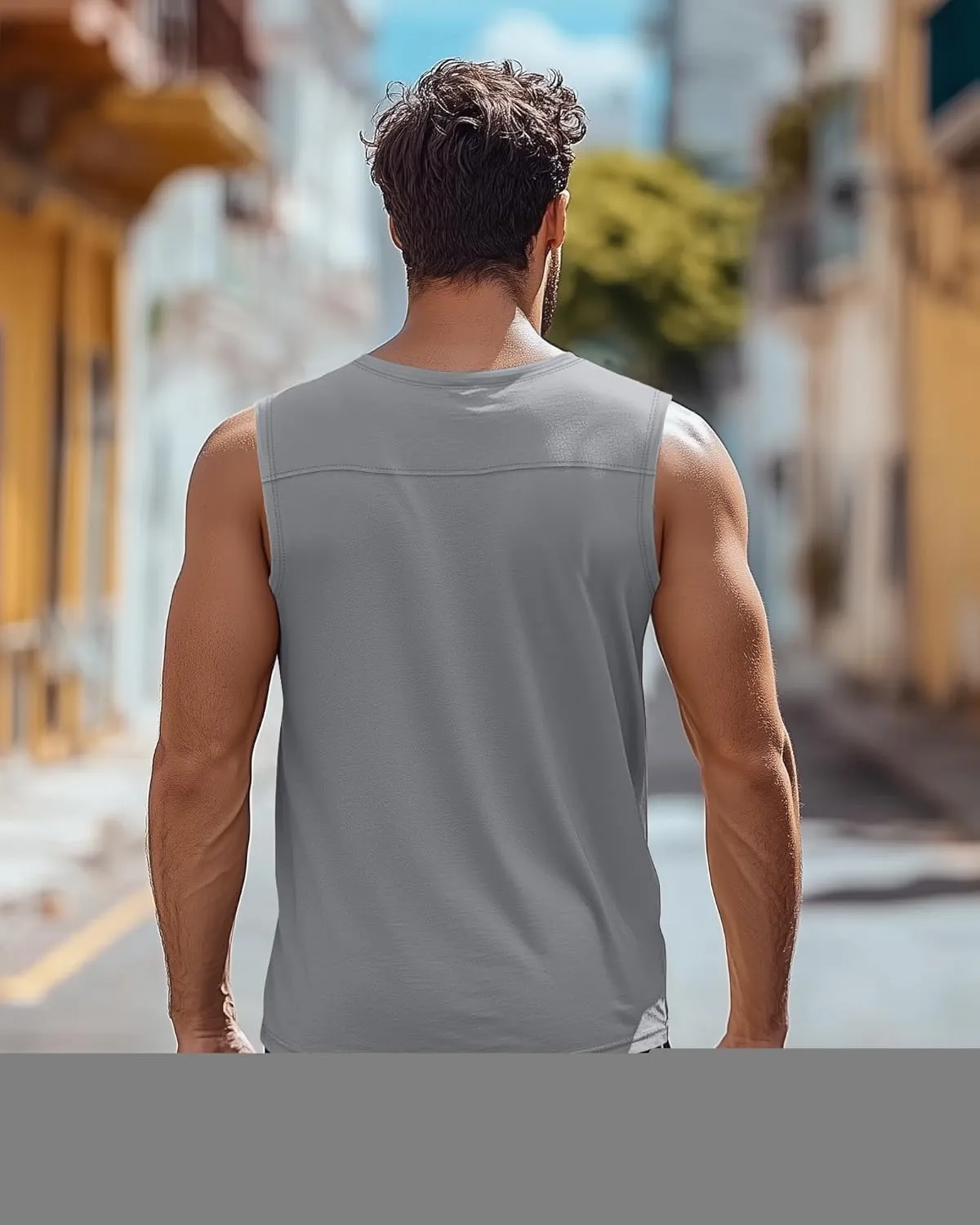 Huukeay 3 Pack Cotton Men's Big and Tall Sleeveless Tank Tops Muscle Shirts Gym Casual Workout Tees with Pocket