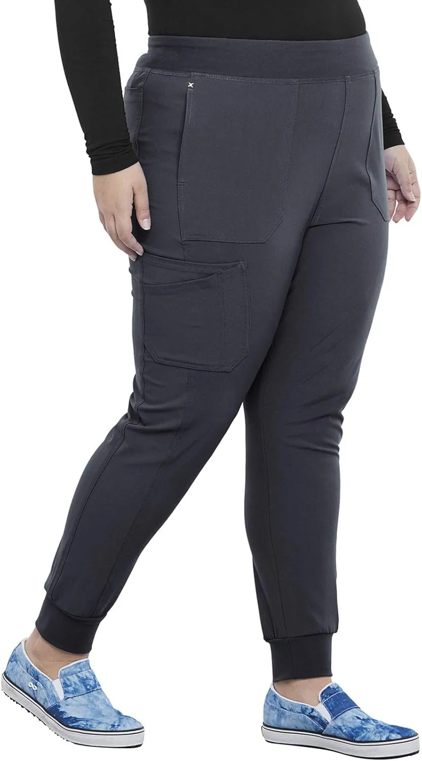 Iflex Jogger Scrubs for Women, Yoga-Inspired Knit Waistband Scrub Pants CK011